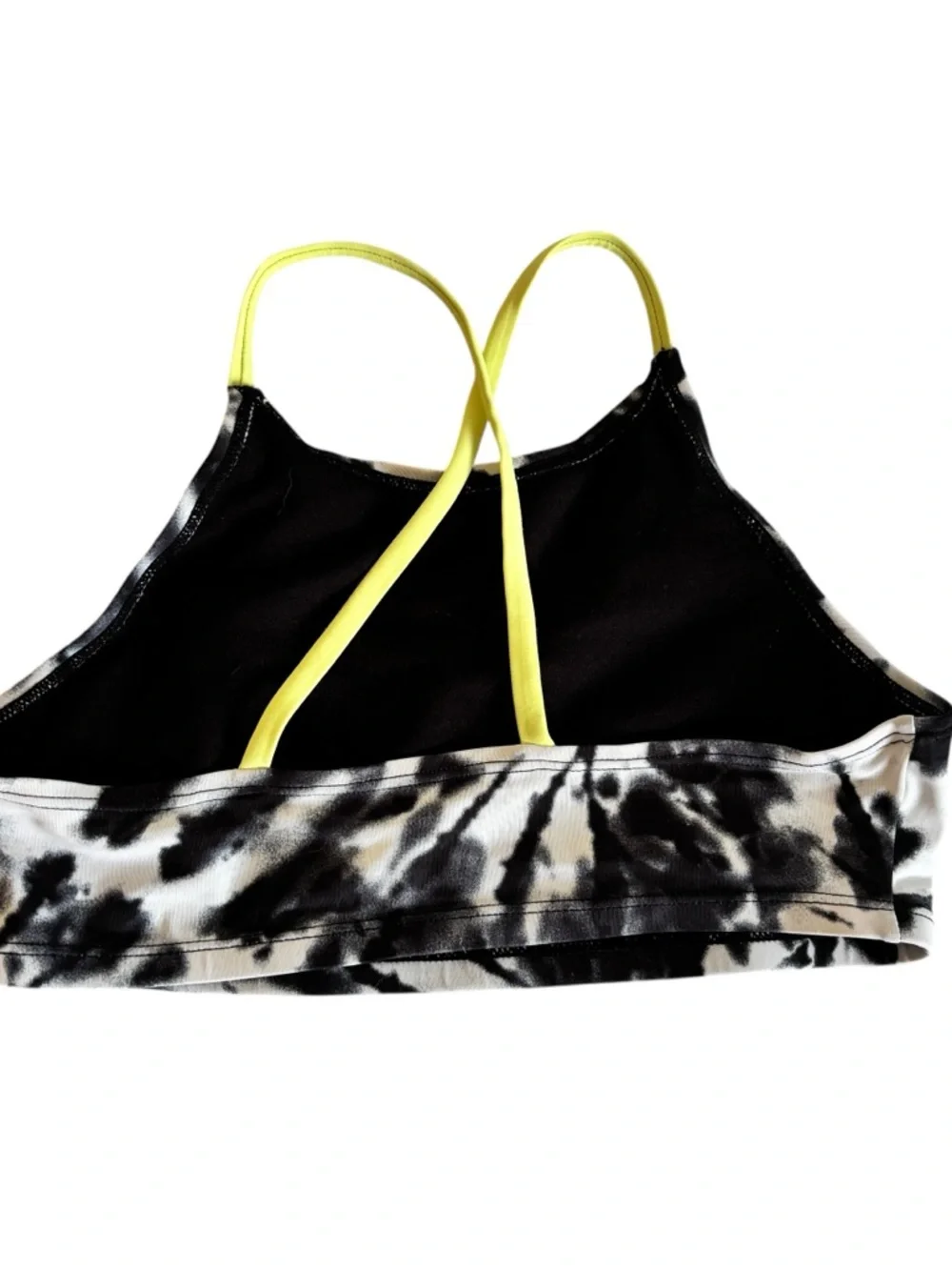 Justice Black & White Tie-Dye Bikini with Yellow Trim